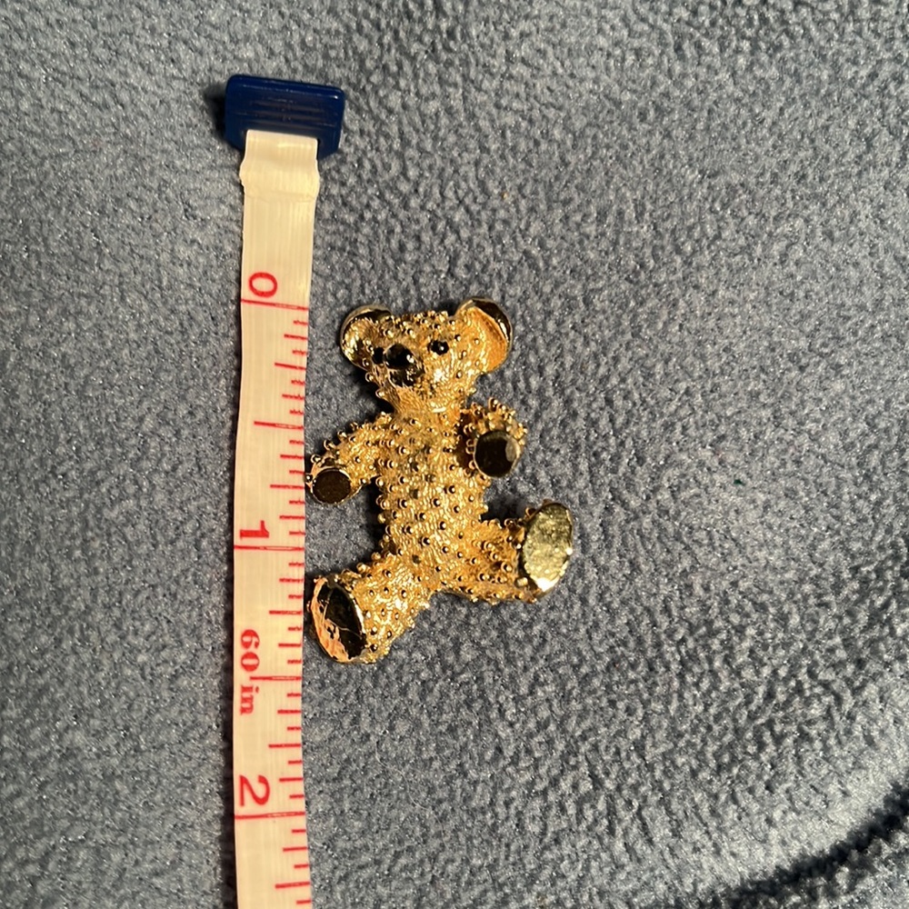 2 brooches. Teddy Bear and horse. Gold tone - Picture 4 of 8